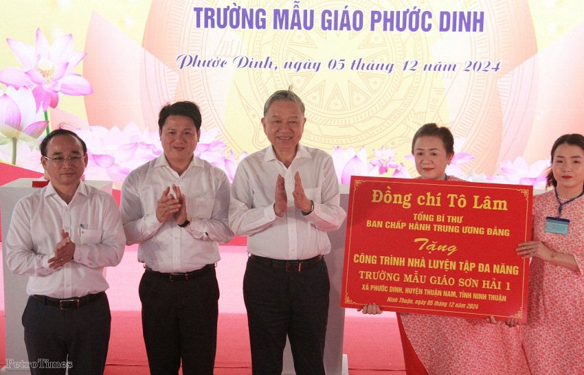 Tổng Bí thư Tô Lâm trao tặng công trình nhà đa năng cho Trường Mẫu giáo Phước Dinh (Ninh Thuận) Tổng Bí thư Tô Lâm trao tặng công trình nhà đa năng cho Trường Mẫu giáo Phước Dinh (Ninh Thuận)
