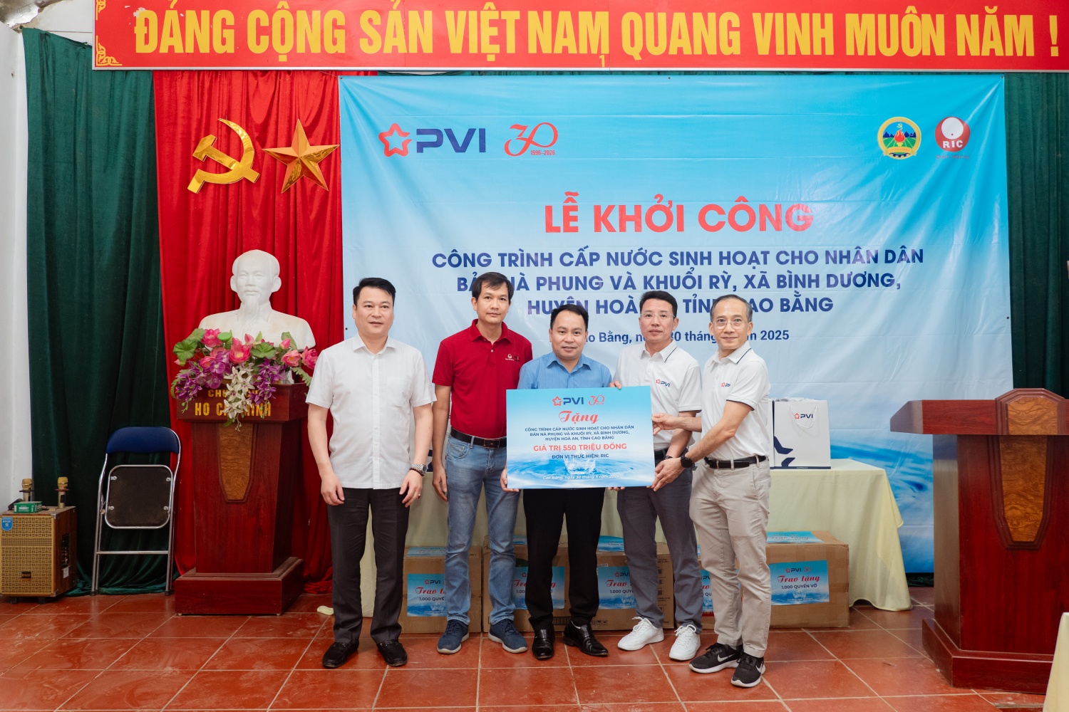 PVI khởi công xây dựng công trình nước sinh hoạt cho người dân bản Nà Phung và Khuổi Rỳ, Cao Bằng”