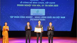 Petrovietnam dẫn đầu bảng xếp hạng "Doanh nghiệp Văn hóa, Uy tín năm 2025"
