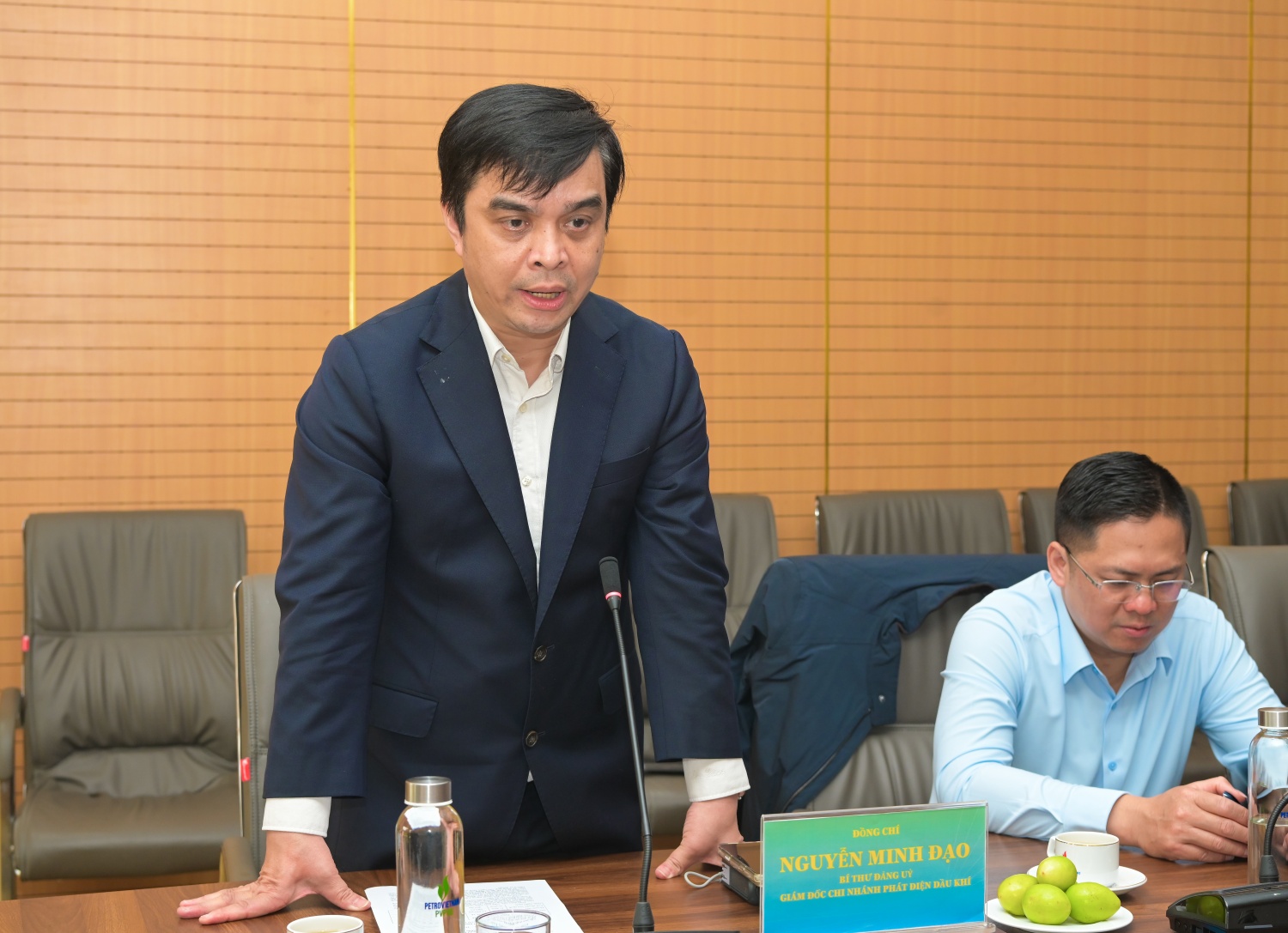 Đồng chí Nguyễn Minh Đạo - Bí thư Đảng ủy, Giám đốc PVPGB phát biểu tại buổi làm việc.