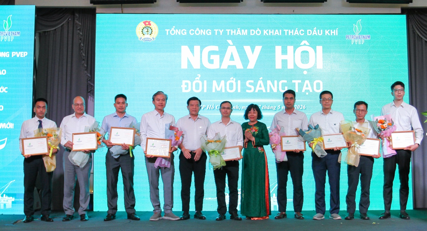 Công đoàn PVEP tuyên dương các tập thể, cá nhân tiêu biểu trong phong trào lao động sáng tạo, đổi mới sáng tạo tại Tổng công ty.