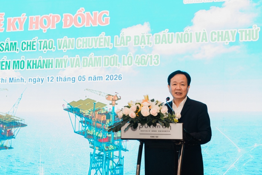 Tổng Giám đốc Vietsovpetro Vũ Mai Khanh phát biểu tại buổi lễ.
