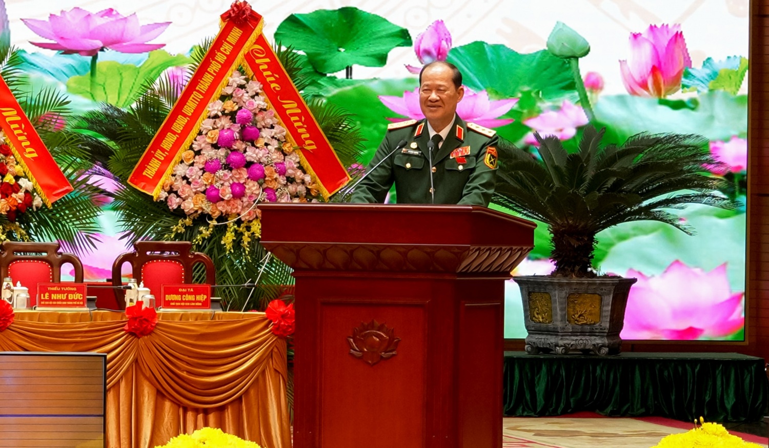 Thượng tướng Bế Xuân Trường phát biểu khai mạc Phiên thứ nhất Đại hội đại biểu Hội CCB Việt Nam lần thứ VIII.