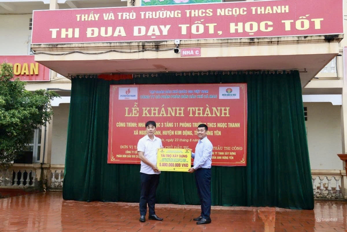 Phân bón Cà Mau tài trợ 5 tỷ đồng xây dựng trường học tại Hưng Yên Phân bón Cà Mau tài trợ 5 tỷ đồng xây dựng trường học tại Hưng Yên