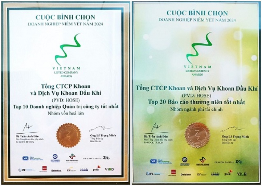 PV Drilling đạt giải cao tại Cuộc bình chọn Doanh nghiệp niêm yết năm 2024 PV Drilling đạt giải cao tại Cuộc bình chọn Doanh nghiệp niêm yết năm 2024