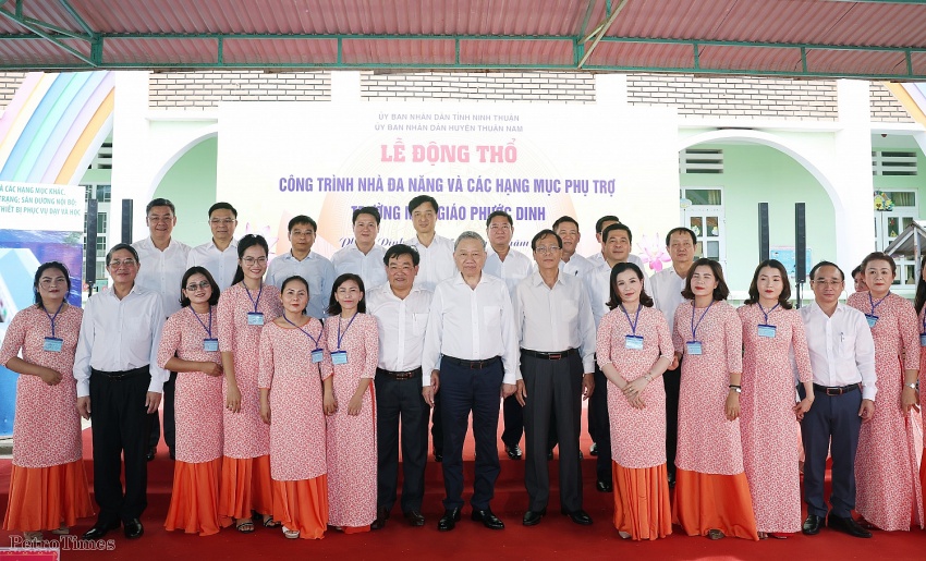 Tổng Bí thư Tô Lâm trao tặng công trình nhà đa năng cho Trường Mẫu giáo Phước Dinh (Ninh Thuận)