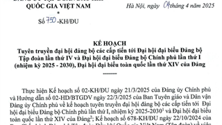 Kế hoạch Tuyên truyền đại hội đảng bộ các cấp tiến tới Đại hội đại biểu Đảng bộ Tập đoàn lần thứ IV và Đại hội đại biểu Đảng bộ Chính phủ lần thứ I