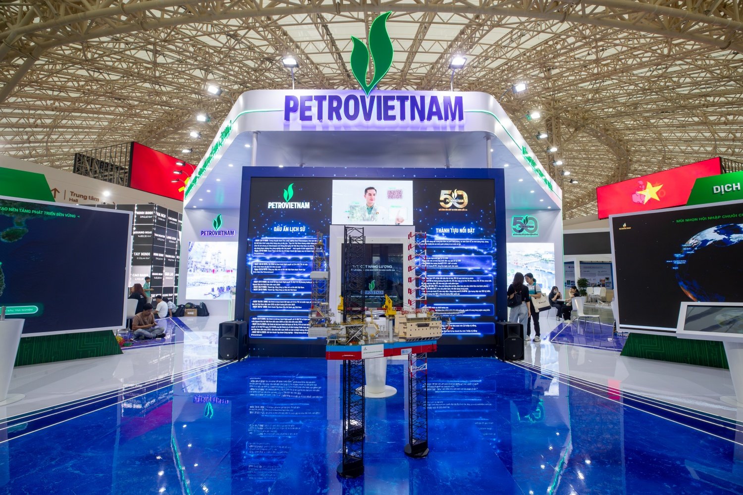 Close-up of Petrovietnam's booth at the National Achievements Exhibition 2025