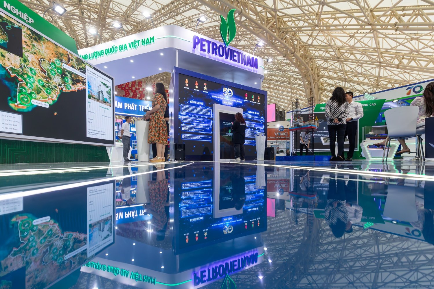 Close-up of Petrovietnam's booth at the National Achievements Exhibition 2025