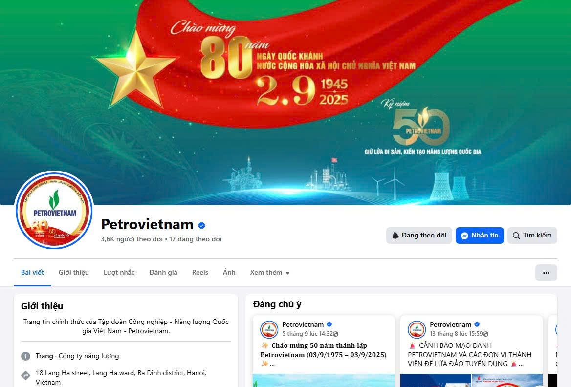 Fanpage Petrovietnam đạt tick xanh - Kênh thông tin chính thống, lan tỏa mạnh mẽ”