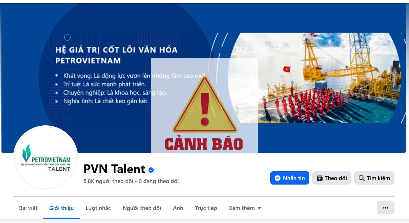 Tiếp tục cảnh báo nhiều fanpage giả mạo Petrovietnam và các đơn vị thành viên”