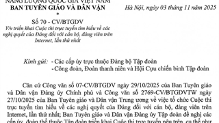 Triển khai Cuộc thi trực tuyến tìm hiểu về các nghị quyết của Đảng đối với cán bộ, đảng viên trên Internet, lần thứ nhất