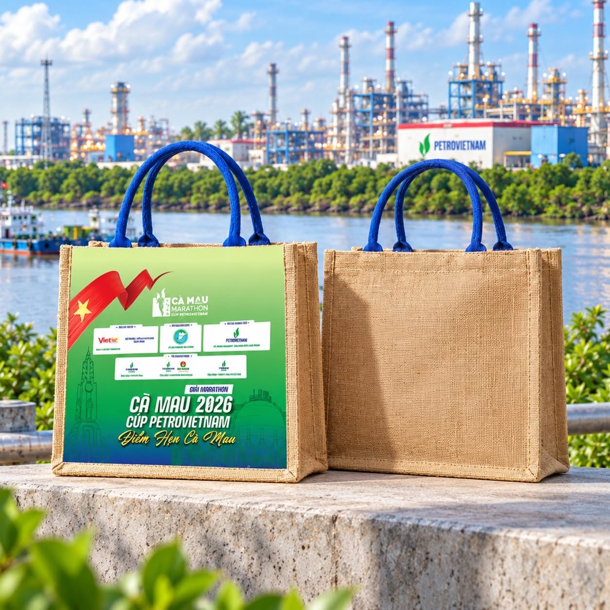 Chiếc túi của Giải Cà Mau Marathon 2026 - Cúp PETROVIETNAM túi hướng đến khả năng sử dụng thực tế sau giải.