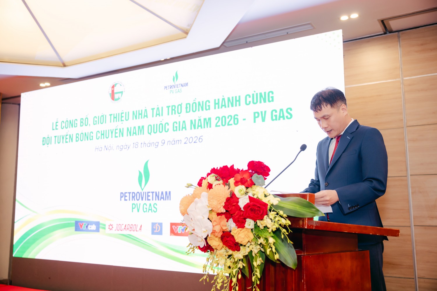 Tổng Thư ký Liên đoàn Bóng chuyền Việt Nam, ông Lê Trí Trường, phát biểu chào mừng.