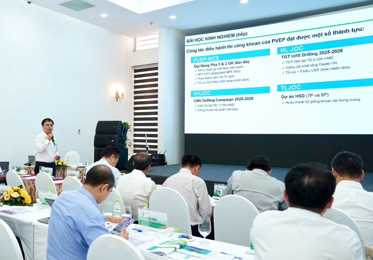 Ông Nguyễn Xuân Phong - Trưởng Ban TKTD PVEP trình bày tham luận