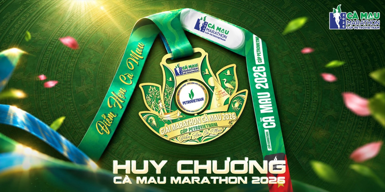 Huy chương Cà Mau Marathon 2026 - Cúp PETROVIETNAM.