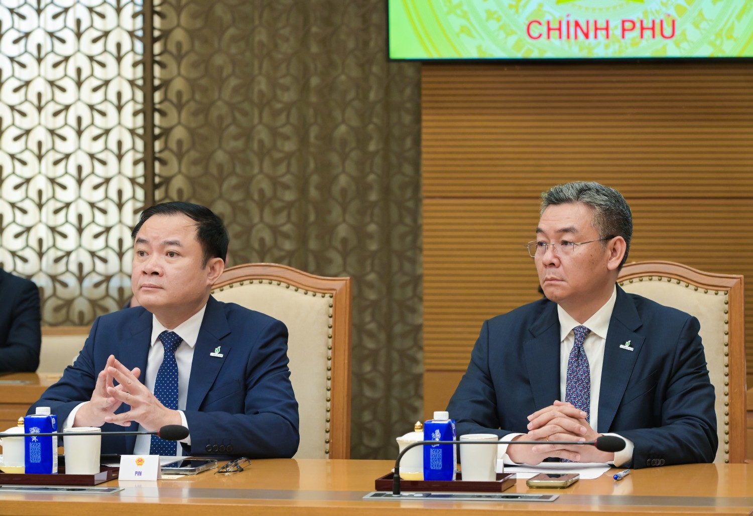 Chủ tịch HĐTV PETROVIETNAM Lê Ngọc Sơn và Tổng Giám đốc PETROVIETNAM Lê Mạnh Cường tham dự buổi làm việc