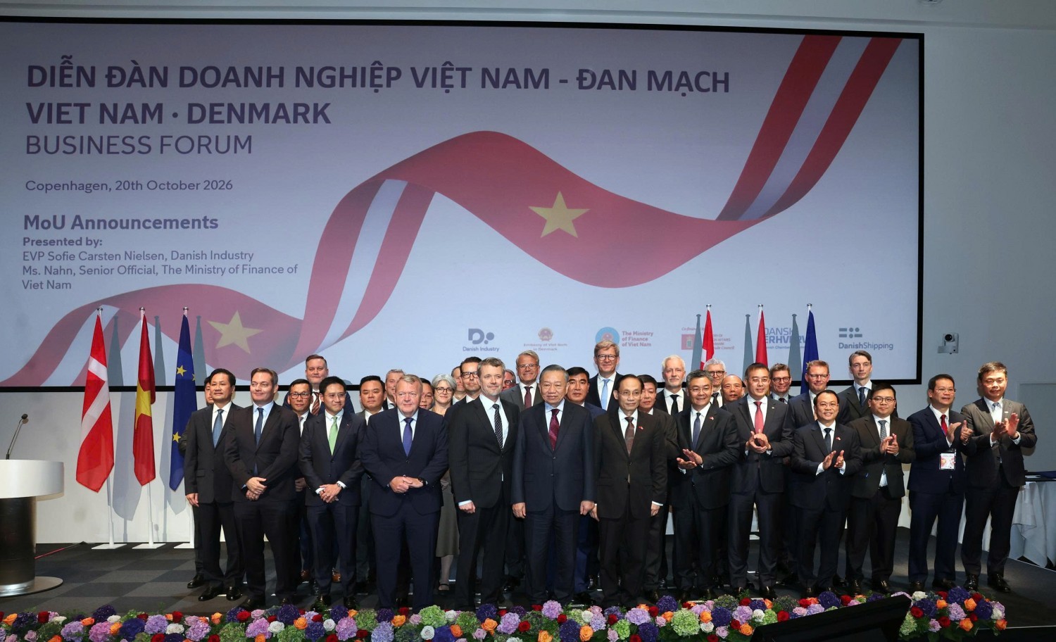 Tổng Bí thư, Chủ tịch nước Tô Lâm, Nhà Vua Đan Mạch Frederik X cùng các doanh nghiệp tiêu biểu Việt Nam - Đan Mạch.