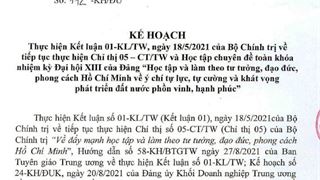Kế hoạch số 172 - KH/DU ngày 08/11/2021 về Thực hiện Kết luận 01-KL/TW, ngày 18/5/2021 của Bộ Chính trị về tiếp tục thực hiện Chỉ thị 05 – CT/TW và Học tập chuyên đề toàn khóa nhiệm kỳ Đại hội XIII của Đảng “Học tập và làm theo tư tưởng, đạo đức, phong các