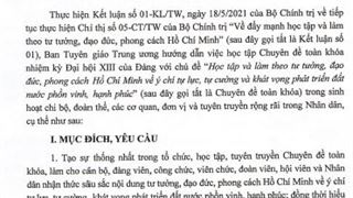 Hướng dẫn học tập Chuyên đề toàn khóa nhiệm kỳ Đại hội XIII của Đảng "Học tập và làm theo tư tưởng, đạo đức, phong cách Hồ Chí Minh về ý chí tự lực, tự cường và khát vọng phát triển đất nước phồn vinh, hạnh phúc"