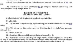 Quy định số 24-QĐ/TW về thi hành Điều lệ Đảng