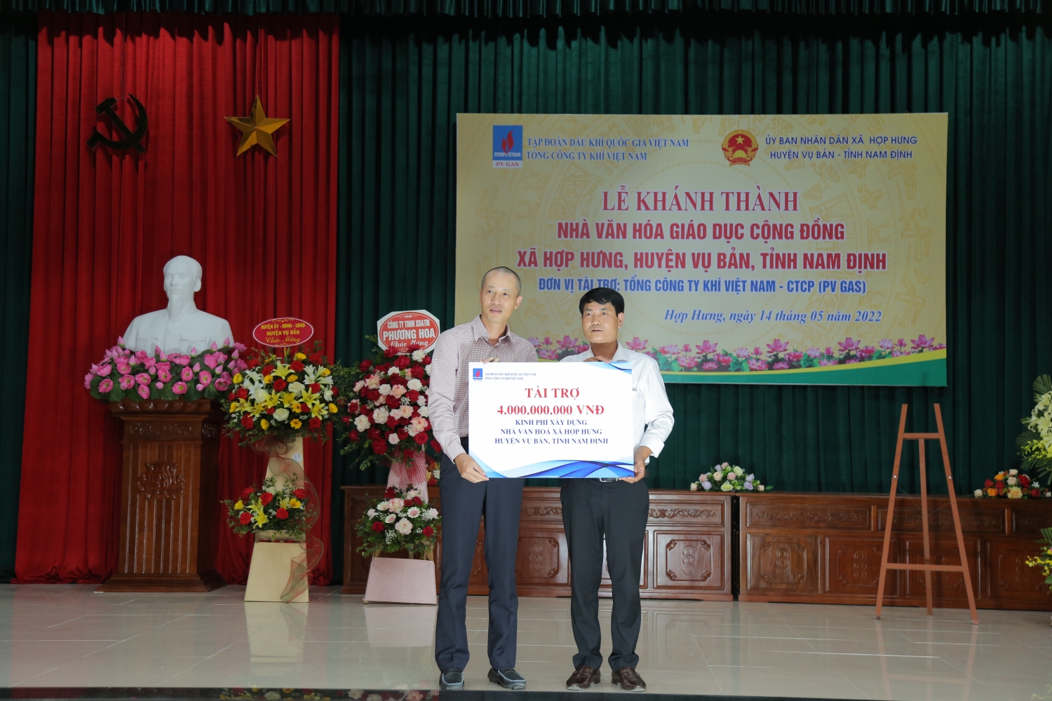 Petrovietnam/PV GAS khánh thành Nhà văn hóa giáo dục cộng đồng xã Hợp Hưng, huyện Vụ Bản, tỉnh Nam Định”