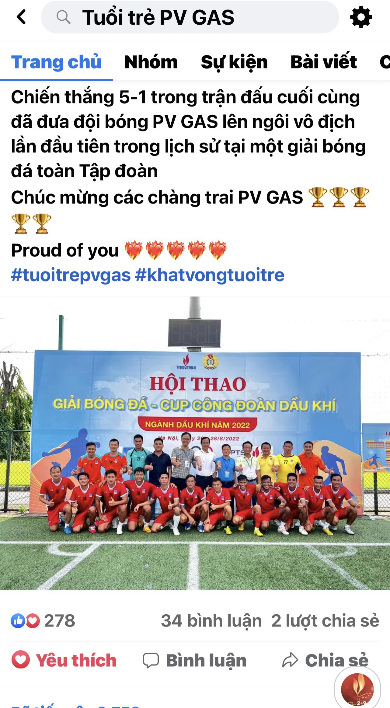 anpage Tuổi trẻ PV GAS tràn ngập các tin tức, lời chúc mừng Đội tuyển giành thắng lợi tuyệt đối anpage Tuổi trẻ PV GAS tràn ngập các tin tức, lời chúc mừng Đội tuyển giành thắng lợi tuyệt đối