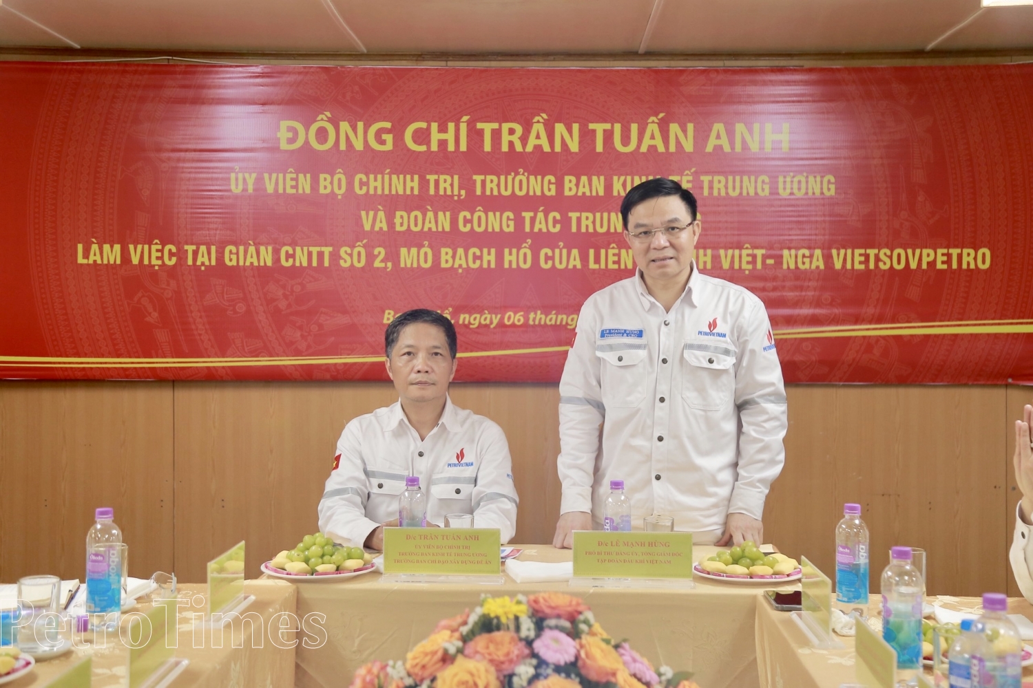 Trưởng Ban Kinh tế Trung ương Trần Tuấn Anh thăm và làm việc tại Giàn Công nghệ trung tâm số 2