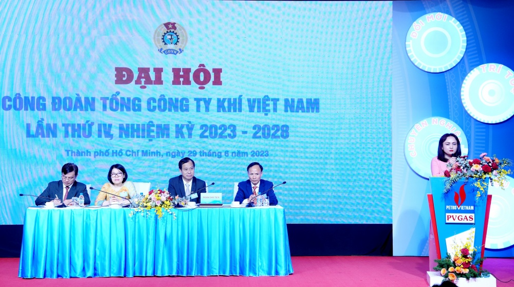 Đại hội Công đoàn Tổng công ty khí Việt Nam lần thứ IV nhiệm kỳ 2023-2028 nhận được những lời chúc mừng và chỉ đạo từ lãnh đạo Công đoàn DKVN, lãnh đạo Đảng ủy PV GAS