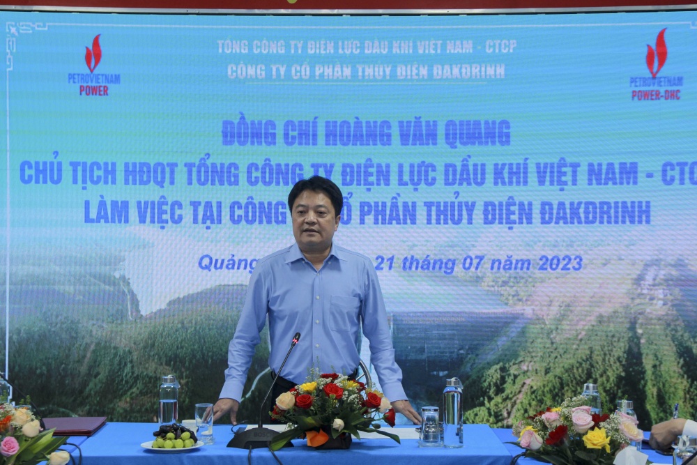 Chủ tịch HĐQT PV Power Hoàng Văn Quang đến thăm và làm việc tại thuỷ điện Đakđrinh