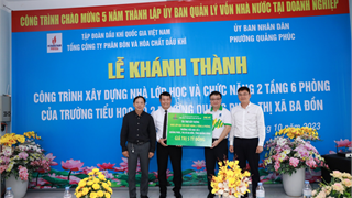PVFCCo khánh thành và bàn giao công trình Nhà lớp học và chức năng của Trường Tiểu học số 2, thị xã Ba Đồn, Quảng Bình