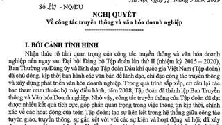 Nghị quyết  số 281 về công tác truyền thông và văn hóa doanh nghiệp