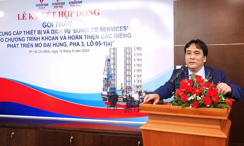 Ông Nguyễn Xuân Cường – Tổng giám đốc PV Drilling phát biểu tại lễ ký kết