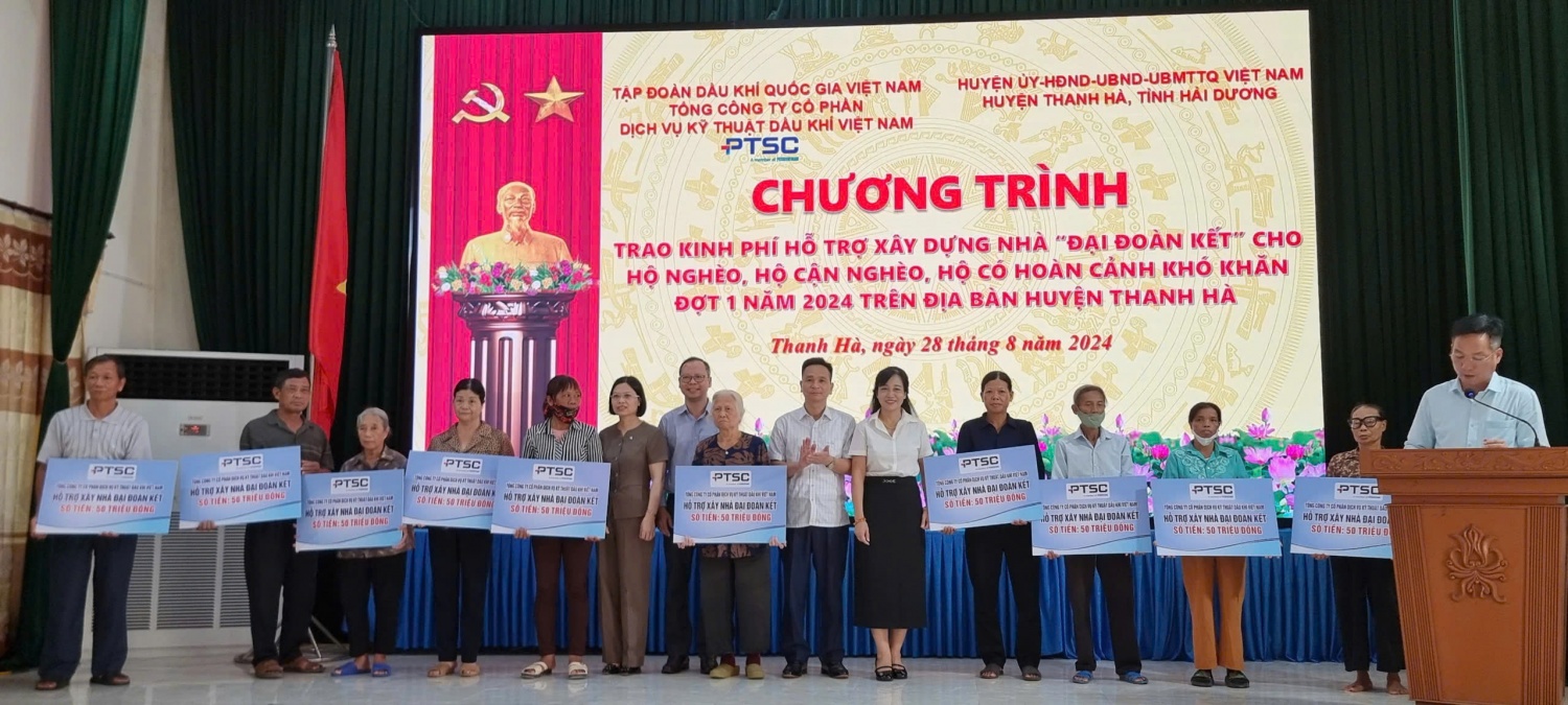 PTSC trao kinh phí hỗ trợ xây dựng nhà “Đại đoàn kết” tại tỉnh Hải Dương