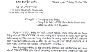 Hướng dẫn Kỷ niệm 94 năm Ngày truyền thống công tác dân vận của Đảng.