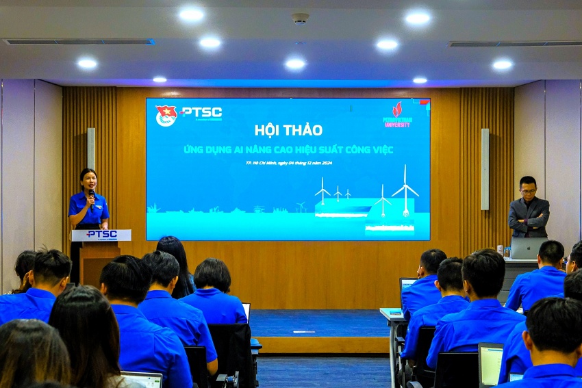 Đoàn thanh niên PTSC  , Hội thảo ứng dụng AI  , nâng cao hiệu suất công việc  , Đoàn Thanh niên Cơ quan Tổng công ty PTSC  , Trường Đại học Dầu khí Việt Nam  , 